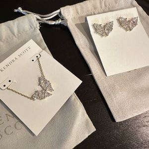 Kendra Scott Blair Butterfly Stud Earrings AND Necklace SET